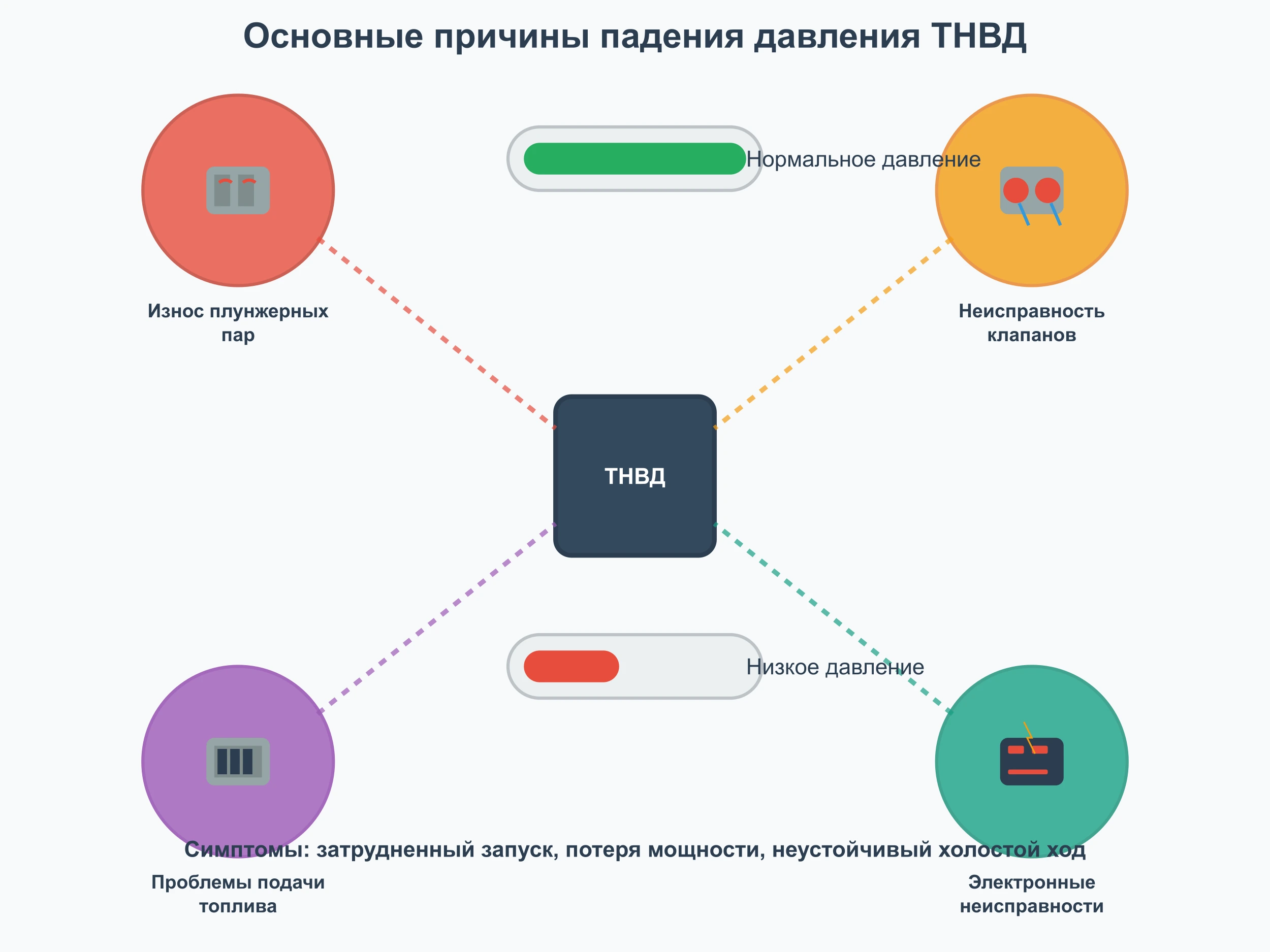 основные причины падения давления
