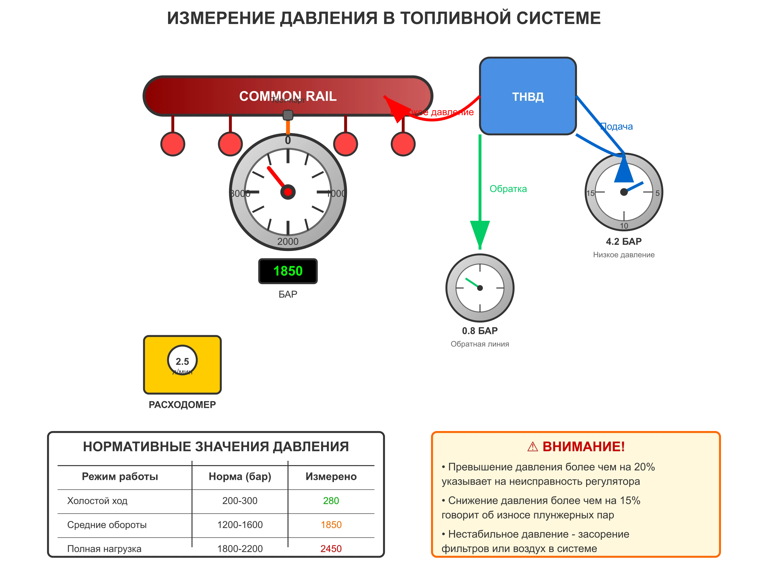 схема измерения давления